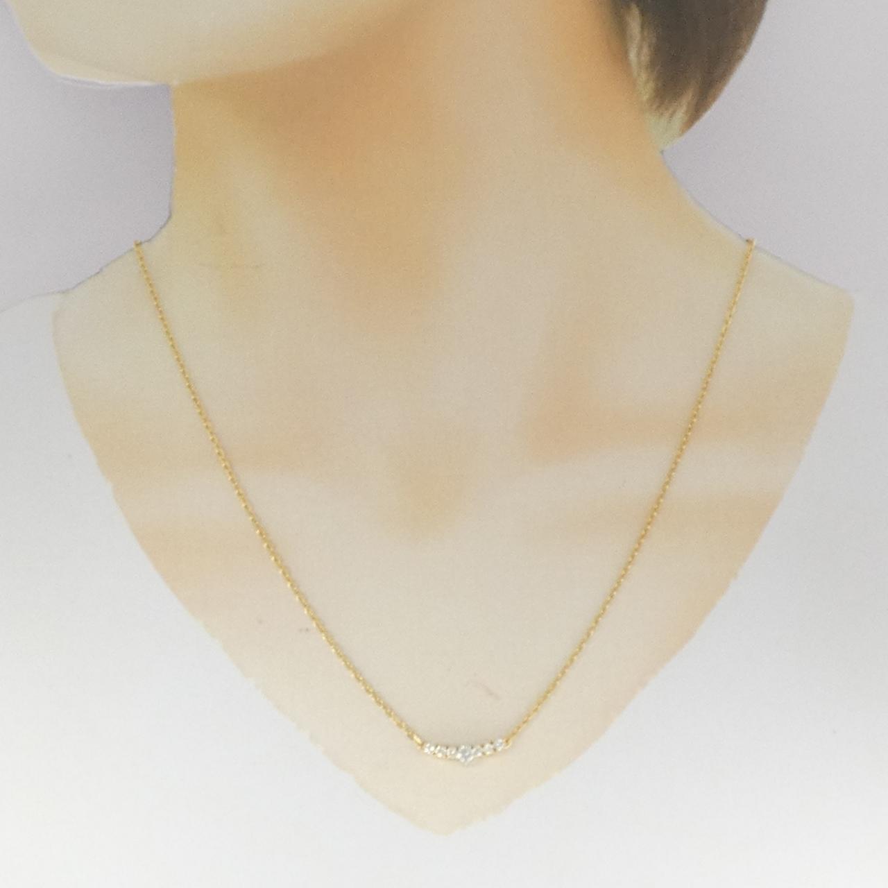 K18YG/PT ダイヤモンド ネックレス