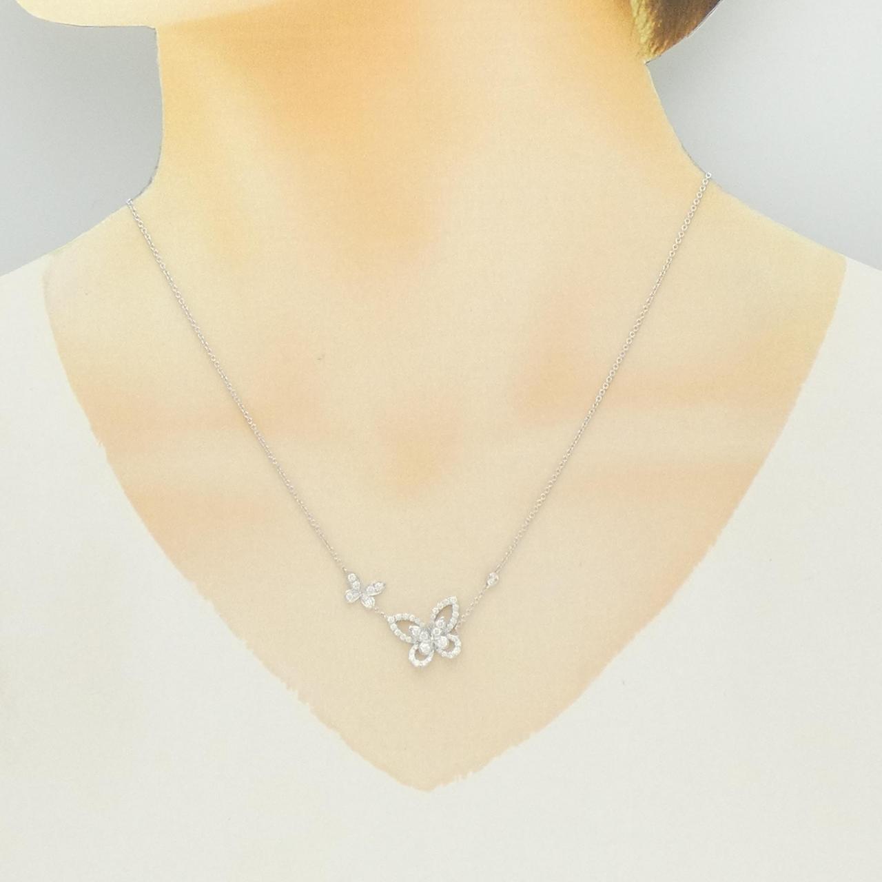 グラフ ダブル バタフライ シルエット ネックレス