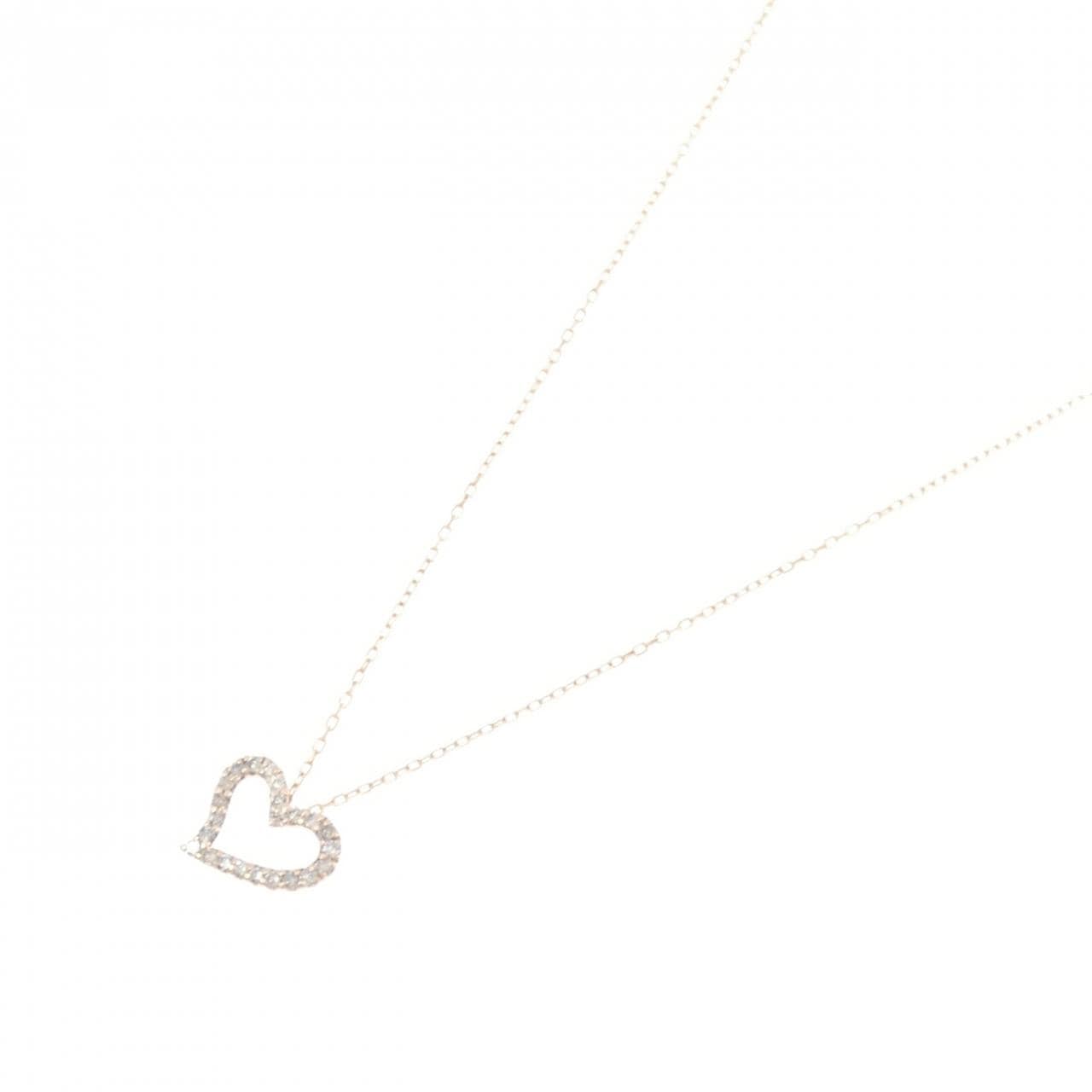 K10PG ハート ダイヤモンド ネックレス 0.20CT