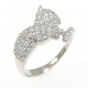 PT950 パヴェ キャット ダイヤモンド リング 0.61CT