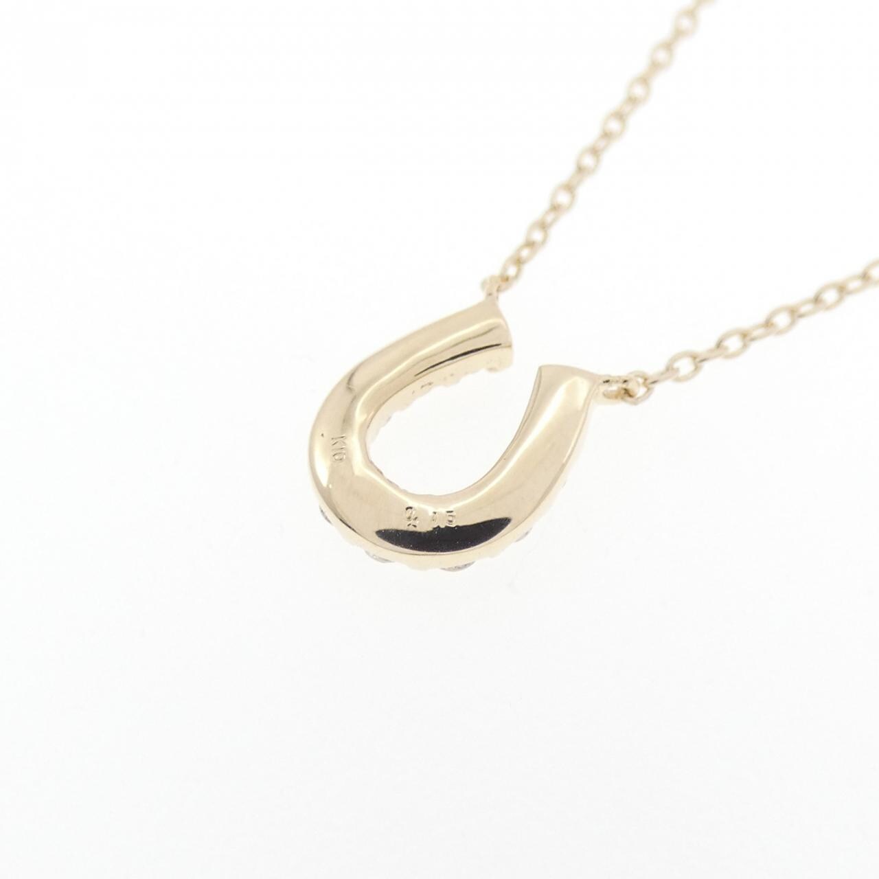 【リメイク】K10YG  ホースシュー ダイヤモンド ネックレス 0.15CT