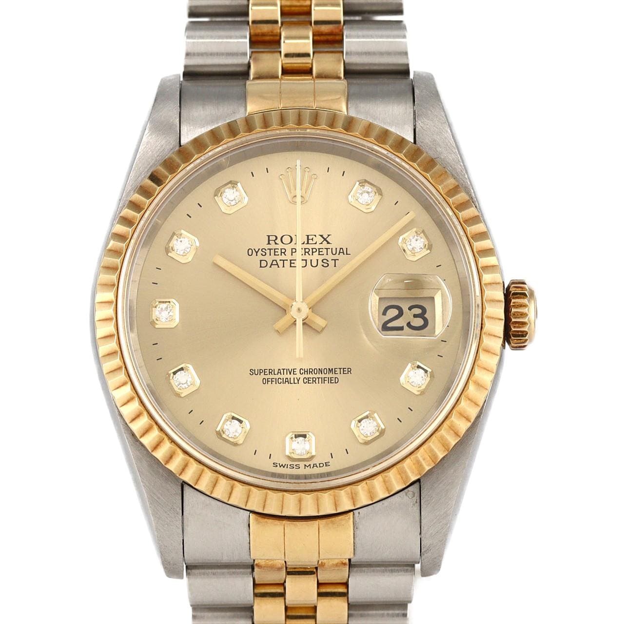 【ノーメンテナンス特価】ロレックス デイトジャスト 16233G SSxYG 自動巻 T番