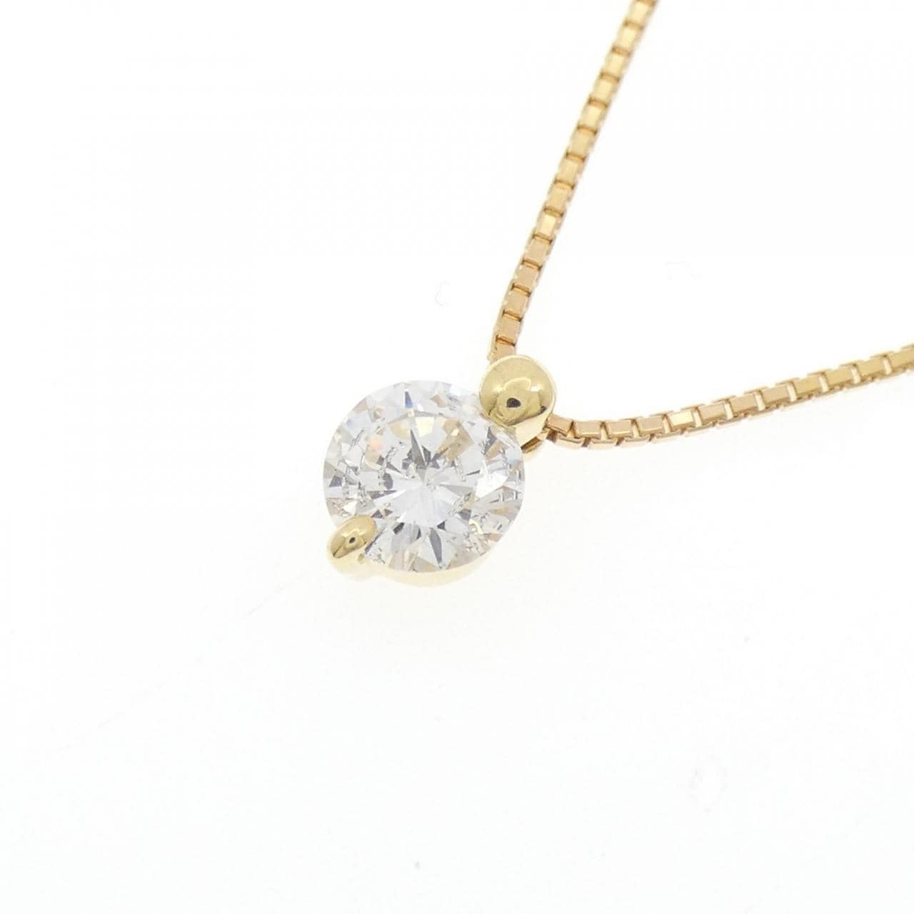 K18YG ソリティア ダイヤモンド ネックレス 0.841CT