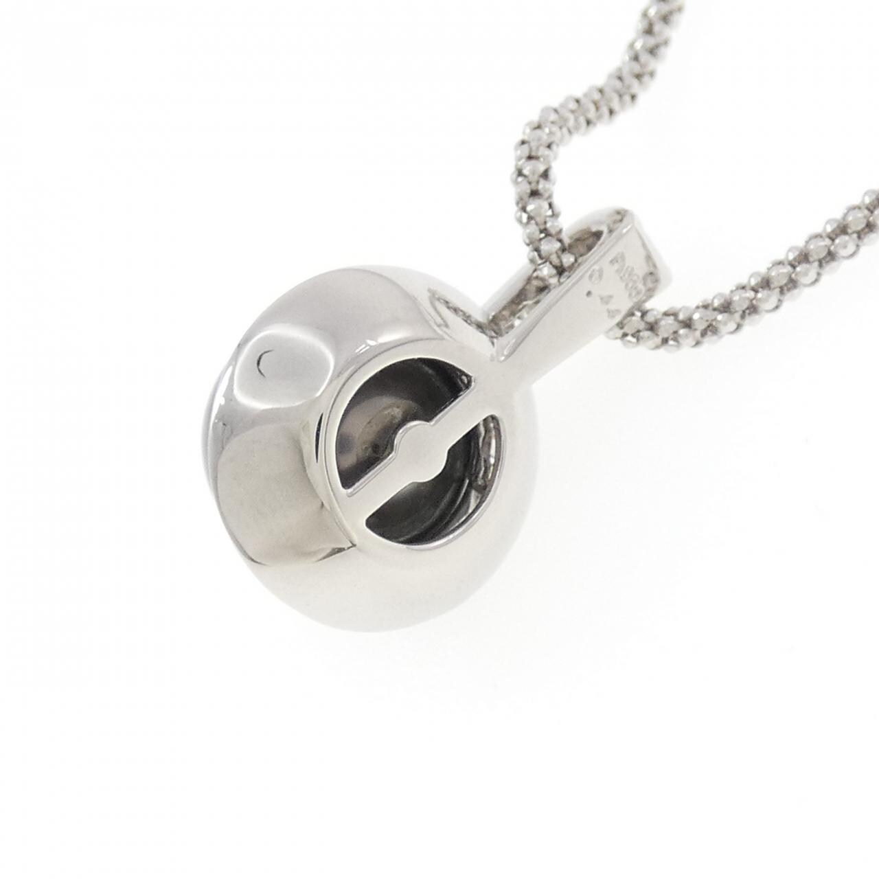 PT900/K18WG Black Pearl Necklace 10.5mm