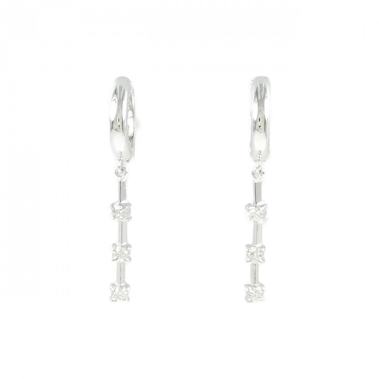 K18WG ダイヤモンド イヤリング 0.20CT