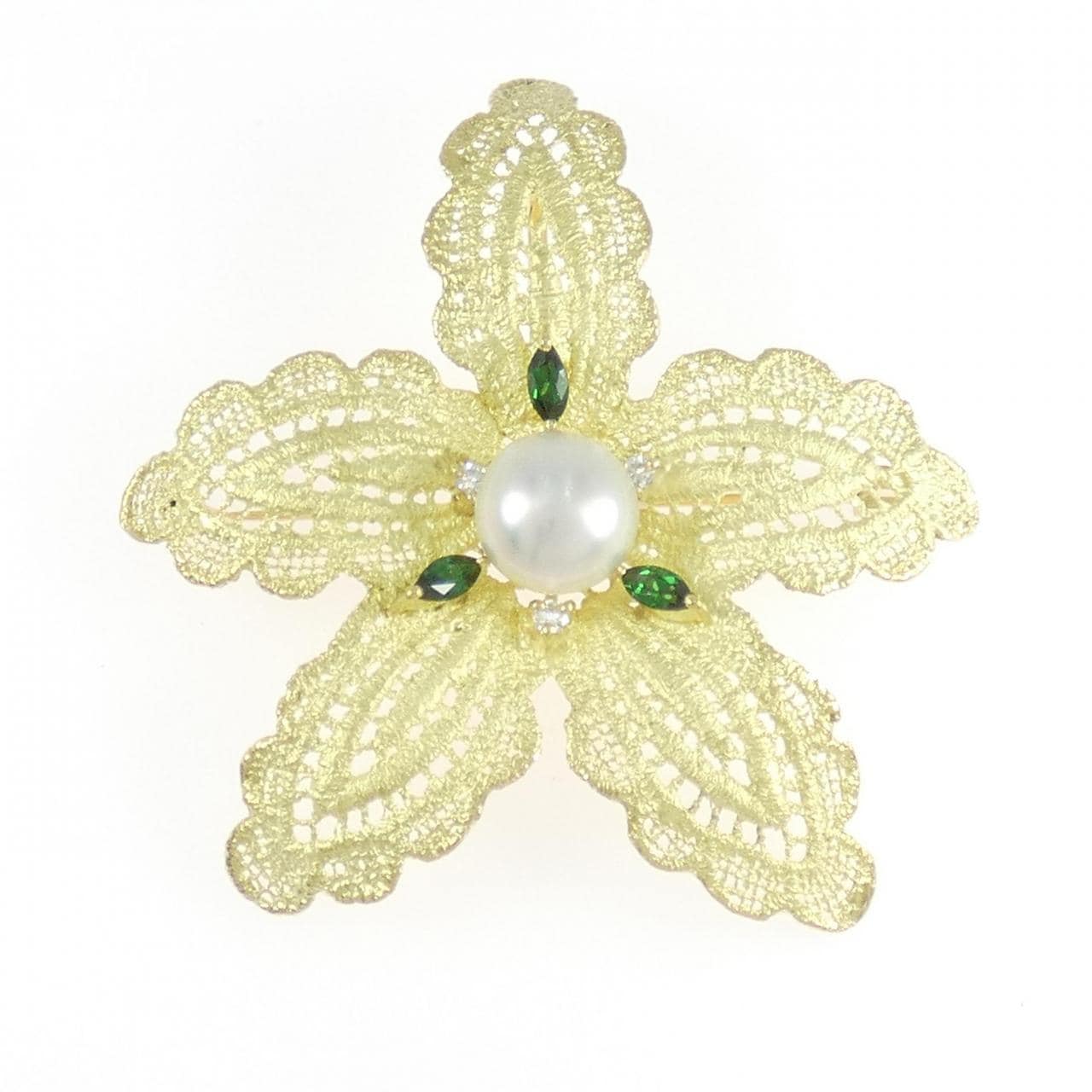 ジュネ 白蝶パール ブローチ 10.9mm