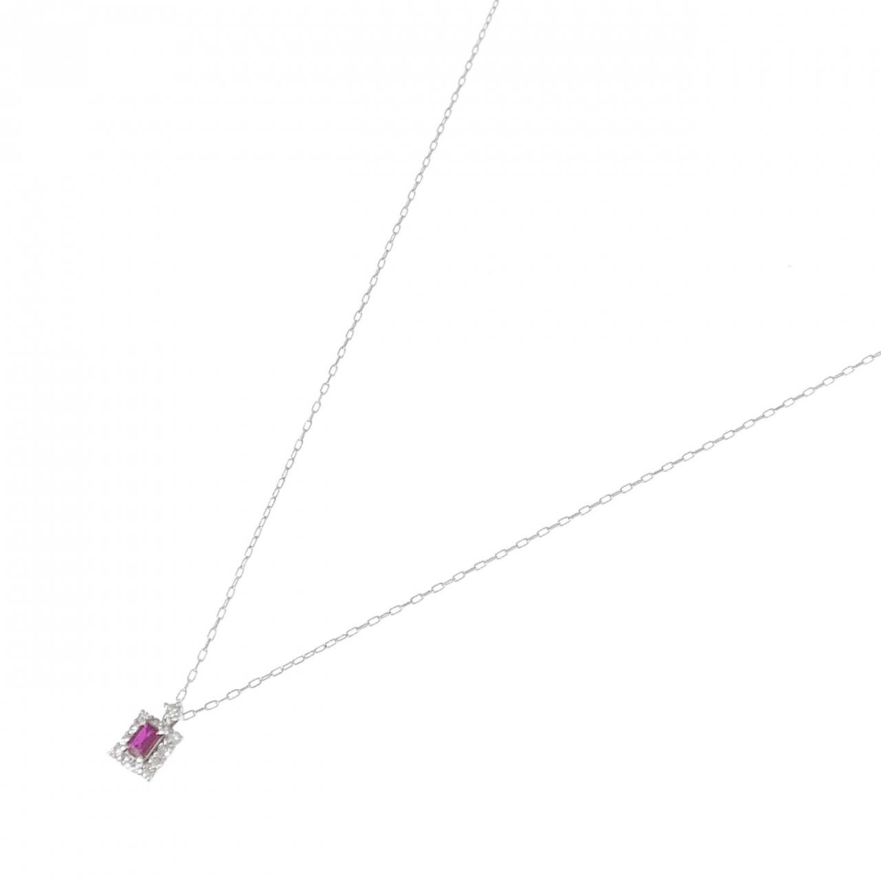 【新品】PT ルビー ネックレス 0.09CT