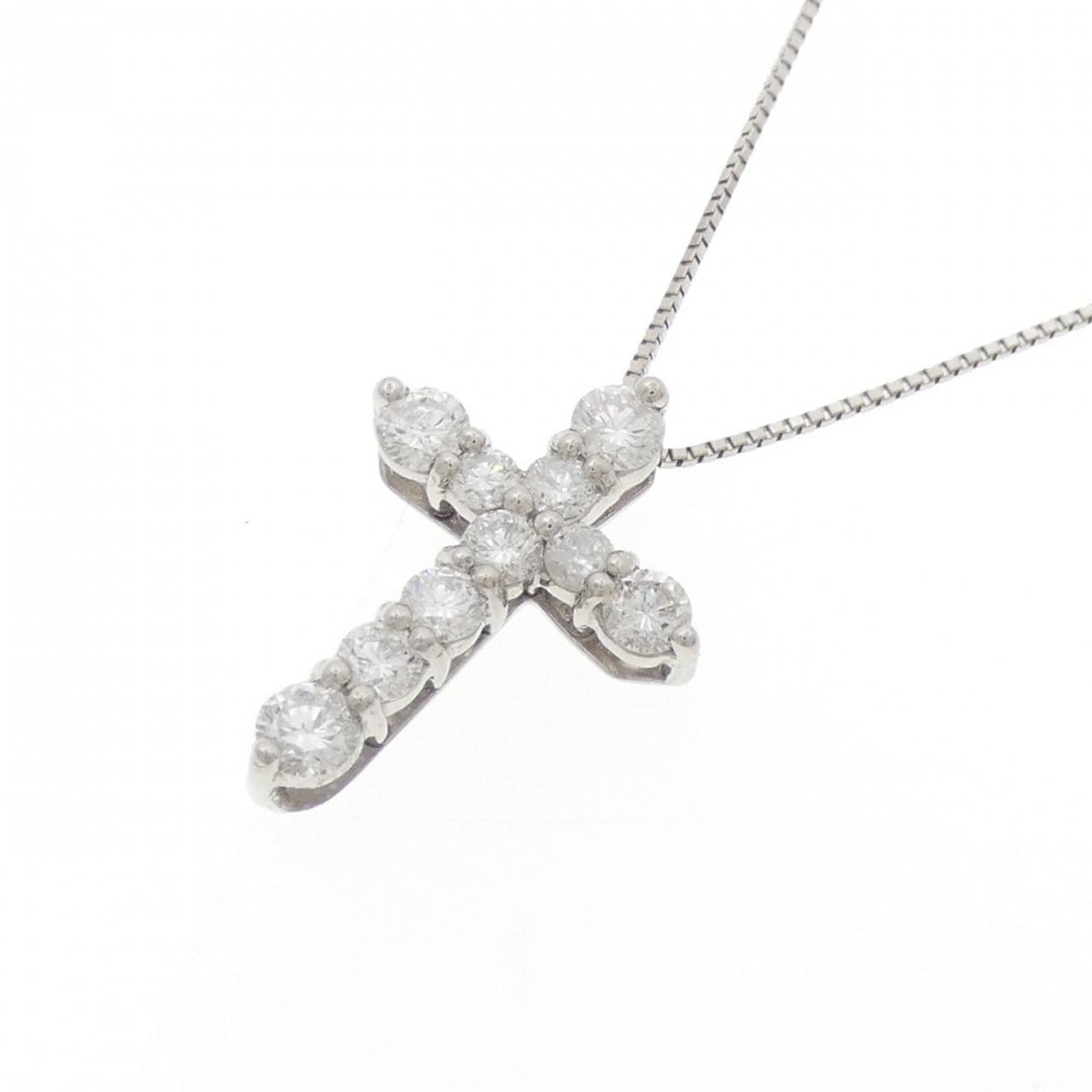 PT900/PT850 クロス ダイヤモンド ネックレス 1.00CT