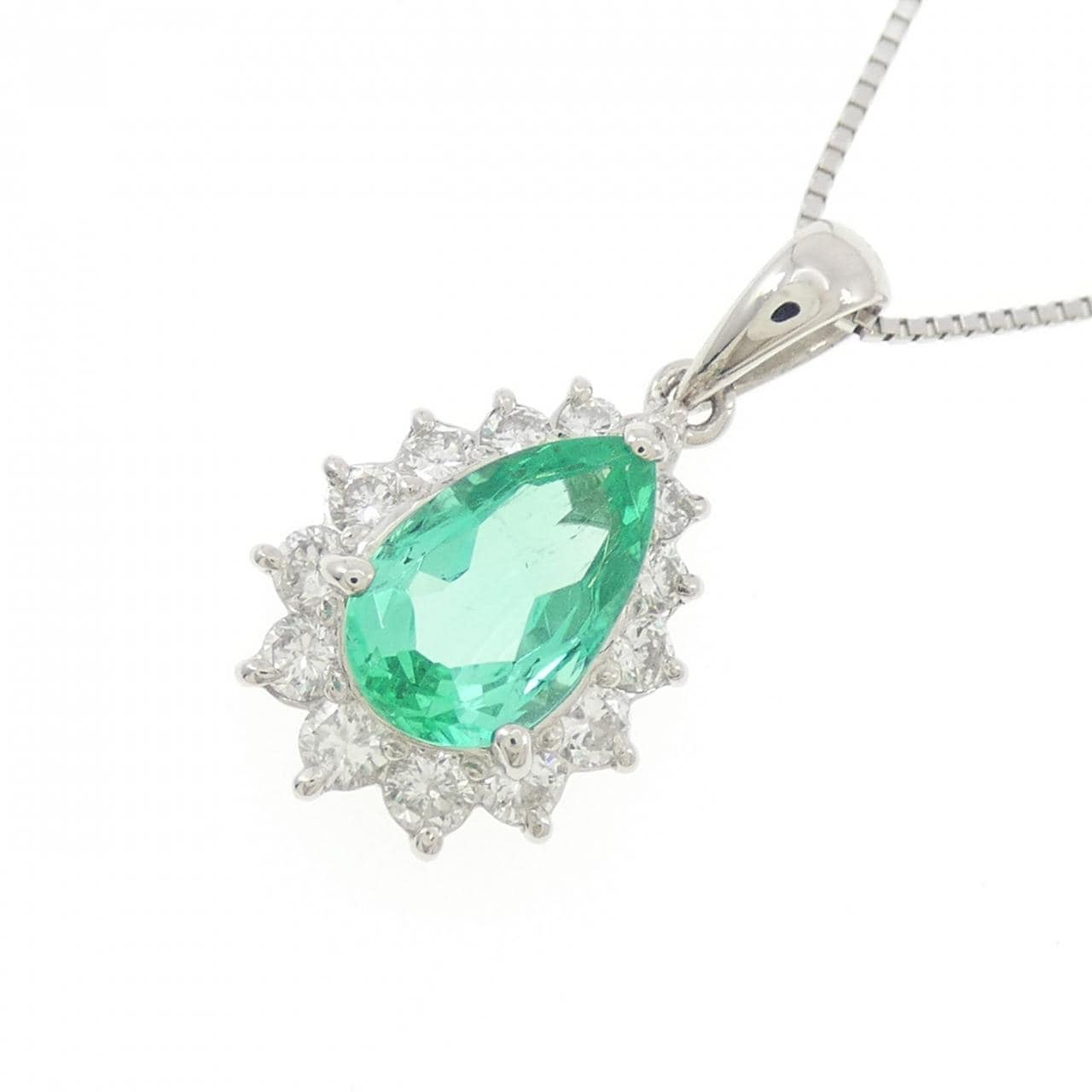 PT900/PT850 エメラルド ネックレス 1.40CT