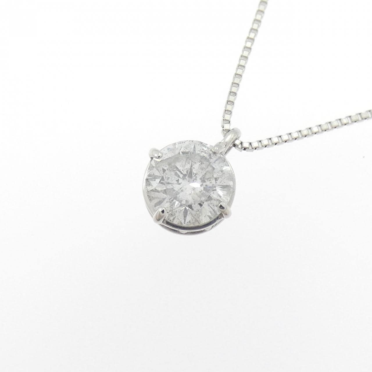 PT900/PT850 ソリティア ダイヤモンド ネックレス 0.6CT