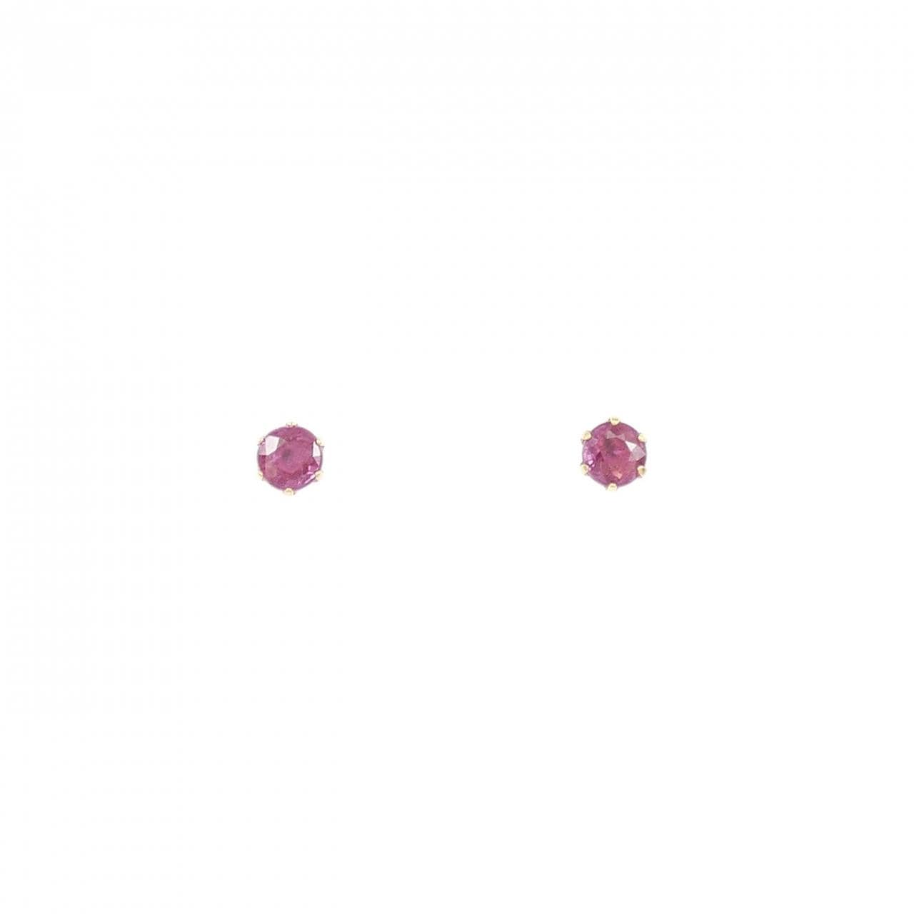 【新品】K18YG ルビー ピアス 0.20CT