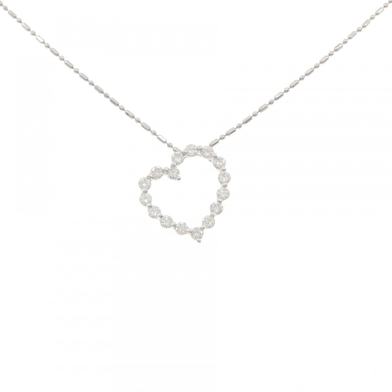 PT900/PT850 ハート ダイヤモンド ネックレス 1.02CT