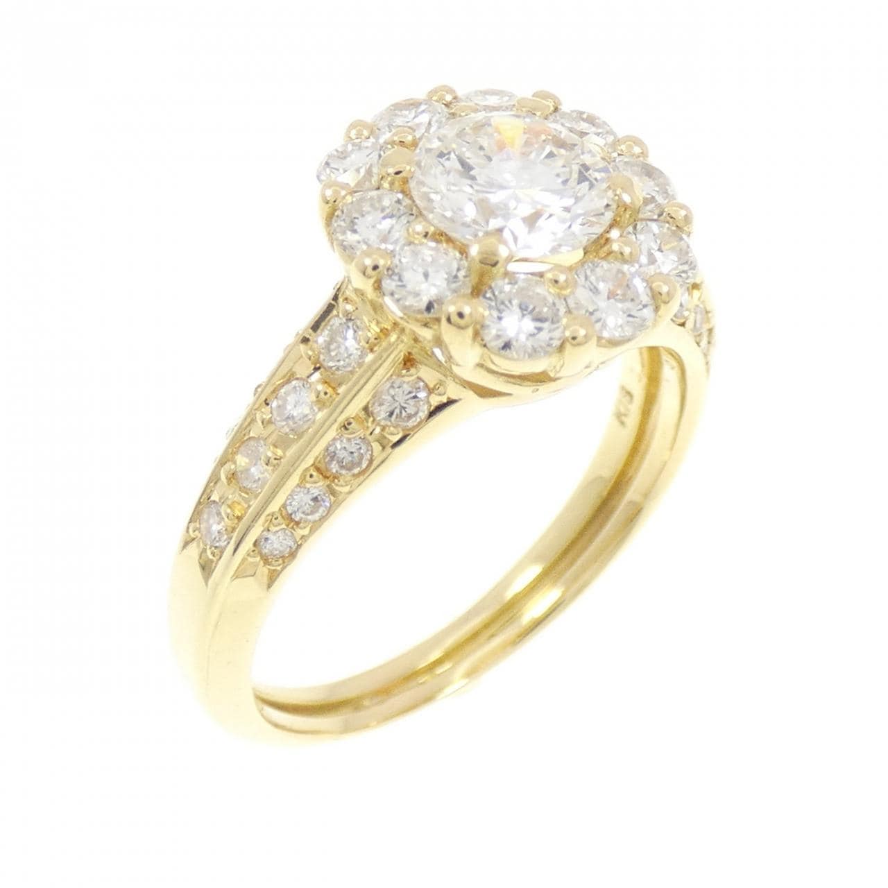 K18YG ダイヤモンド リング 0.634CT F SI2 VG