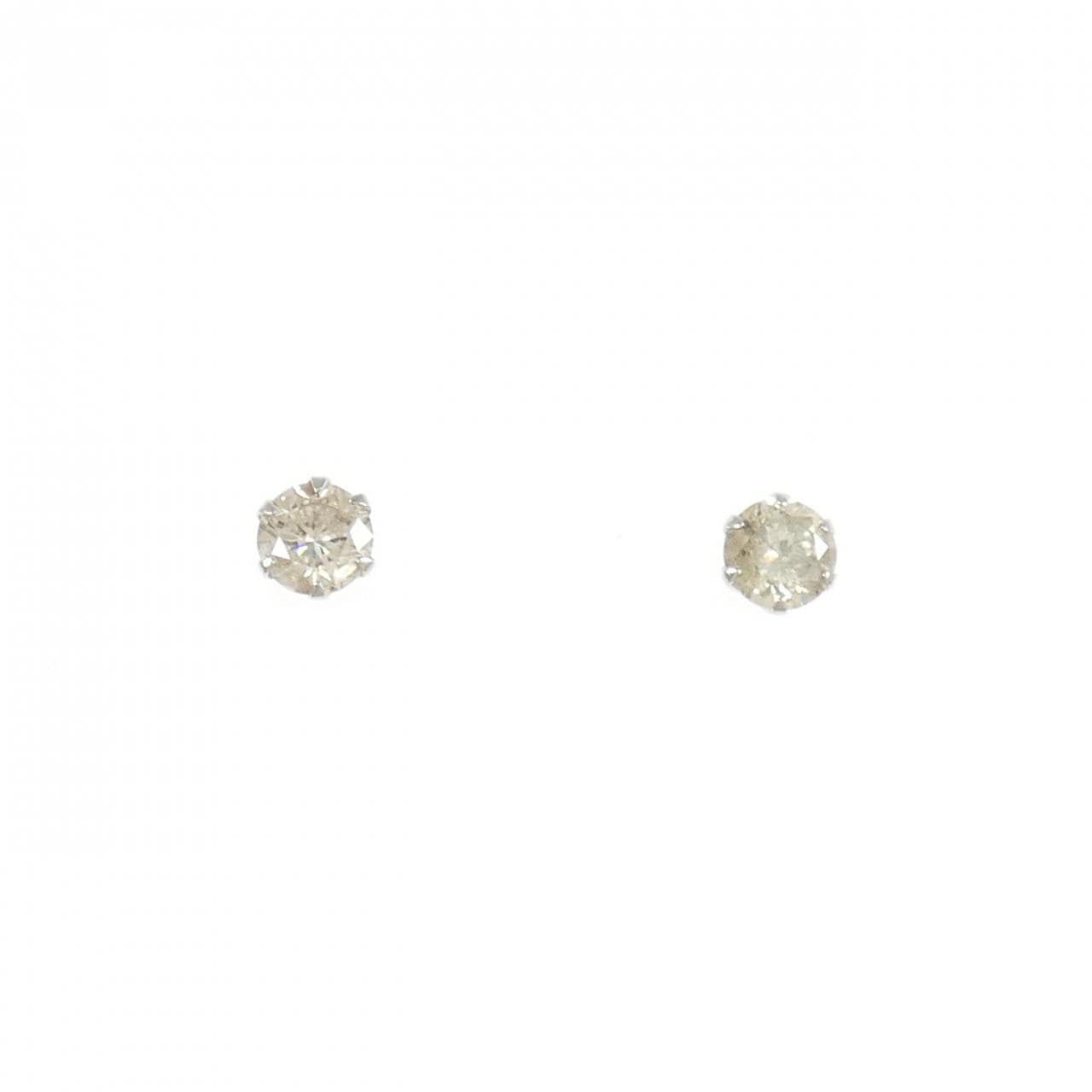 PT900 ソリティア ダイヤモンド ピアス 0.40CT