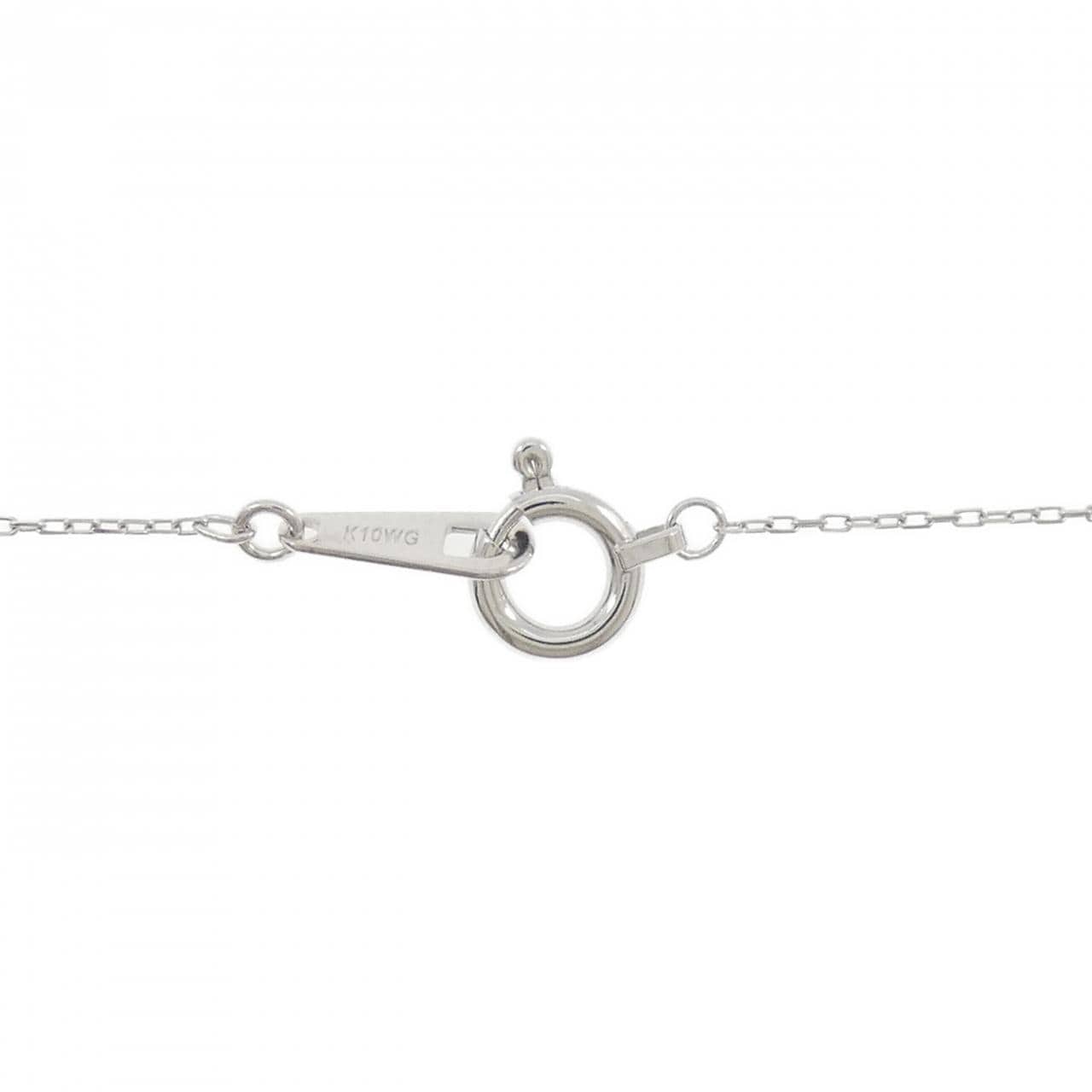 K10WG クロス ダイヤモンド ネックレス 0.03CT