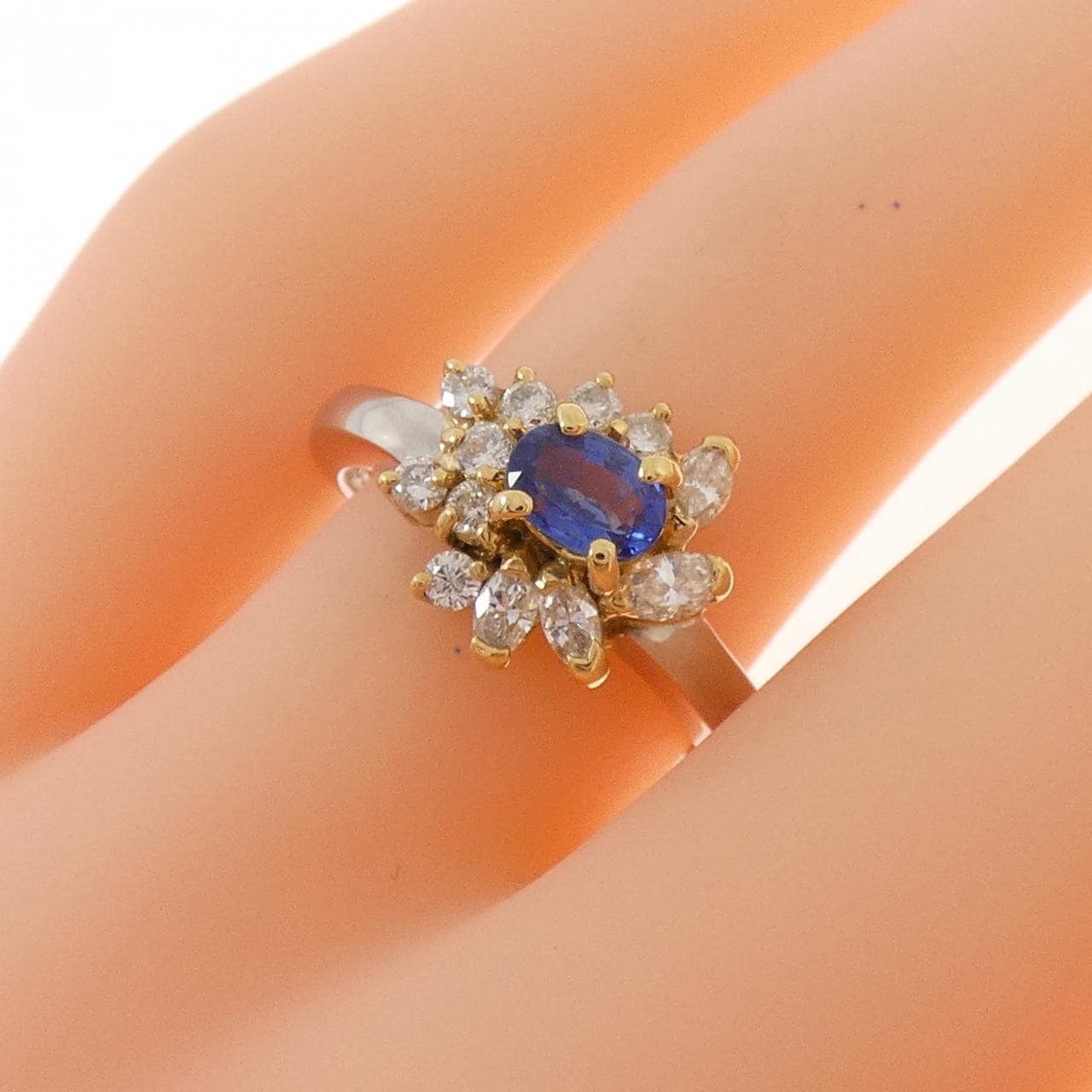 PT850/K18YG サファイヤ リング 0.41CT