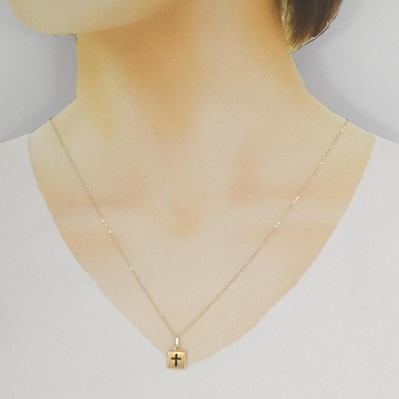 K18YG  クロス オニキス ネックレス