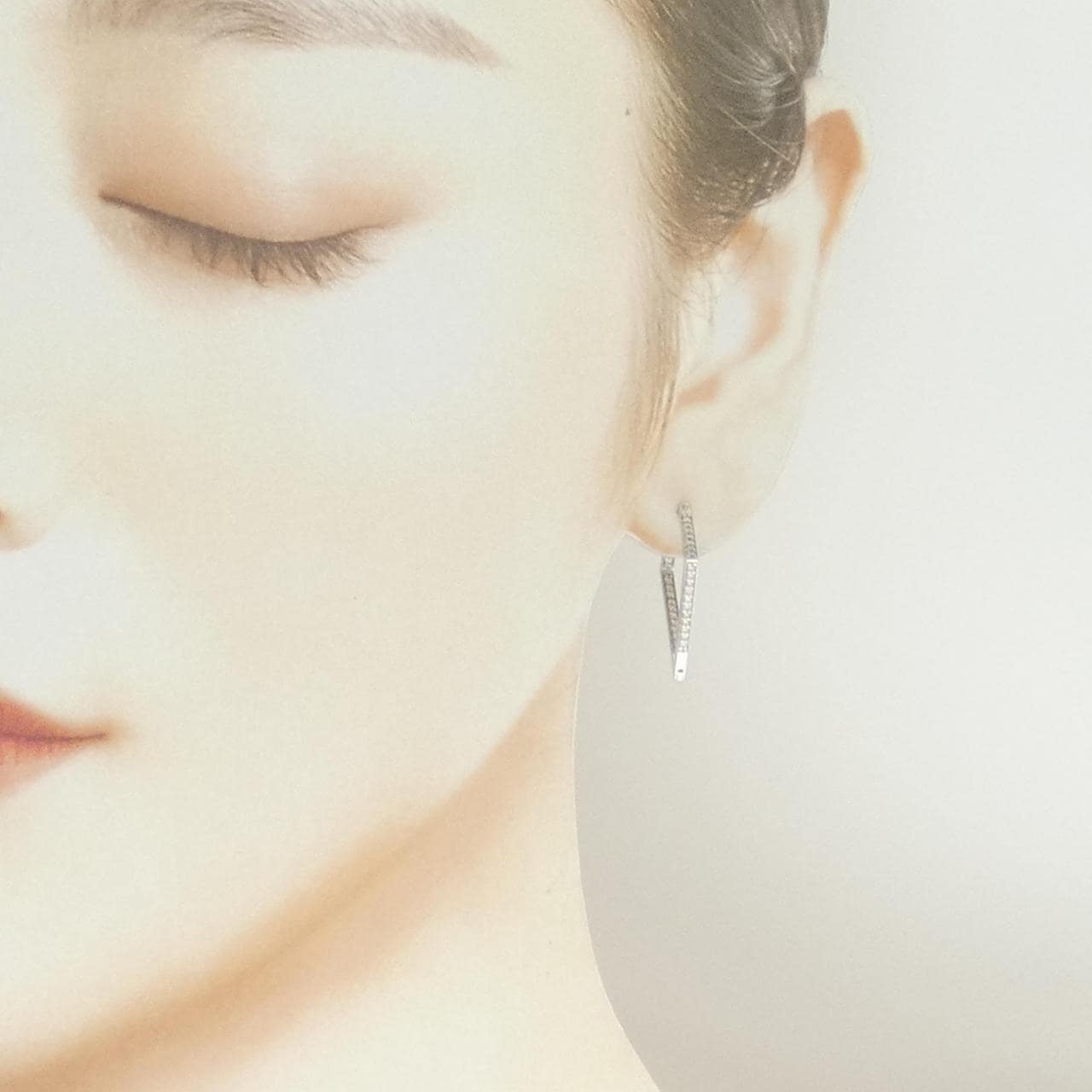 K18WG ダイヤモンド ピアス 0.46CT