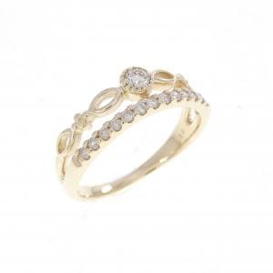 K10YG ダイヤモンド ピンキーリング 0.14CT