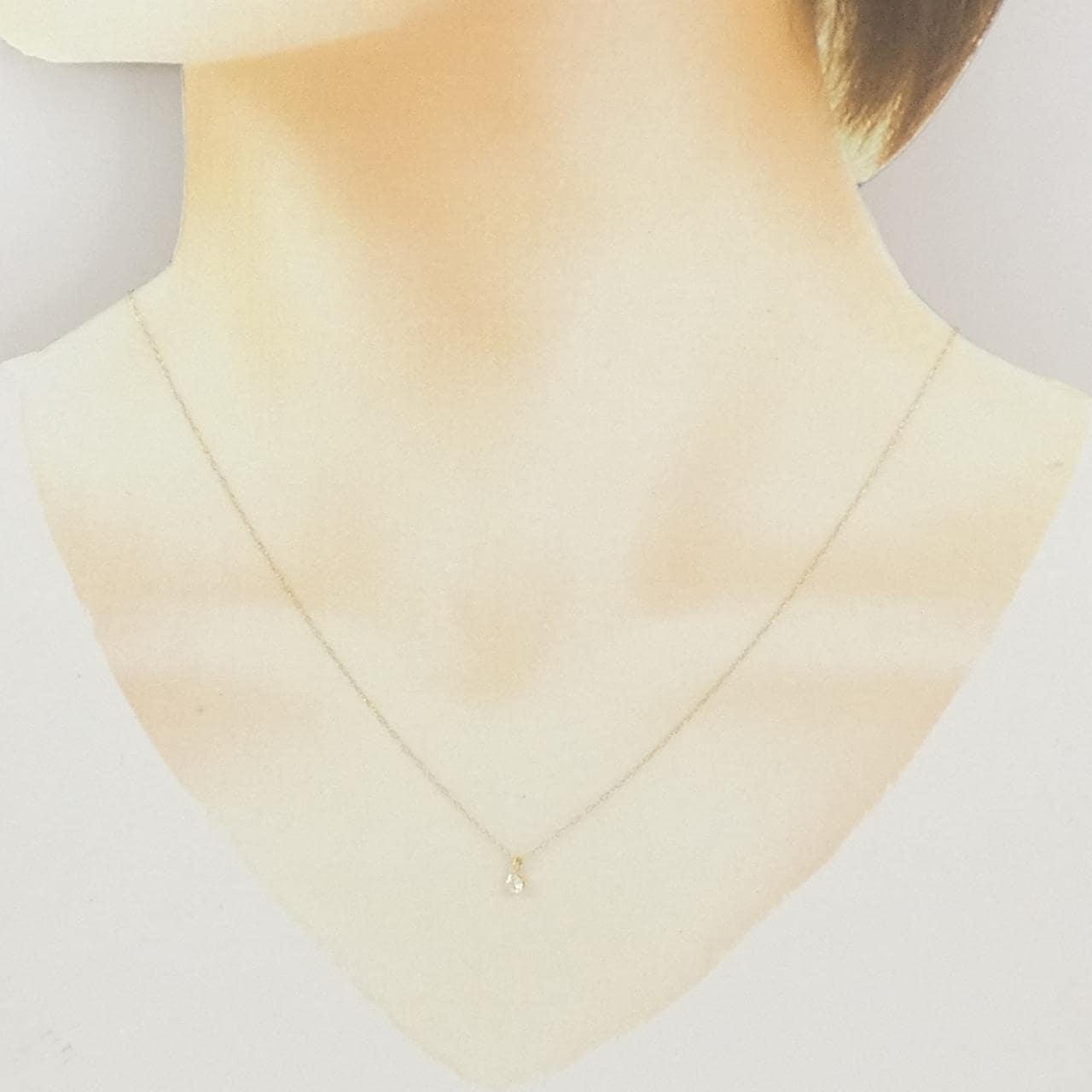 K18YG ソリティア ダイヤモンド ネックレス 0.08CT