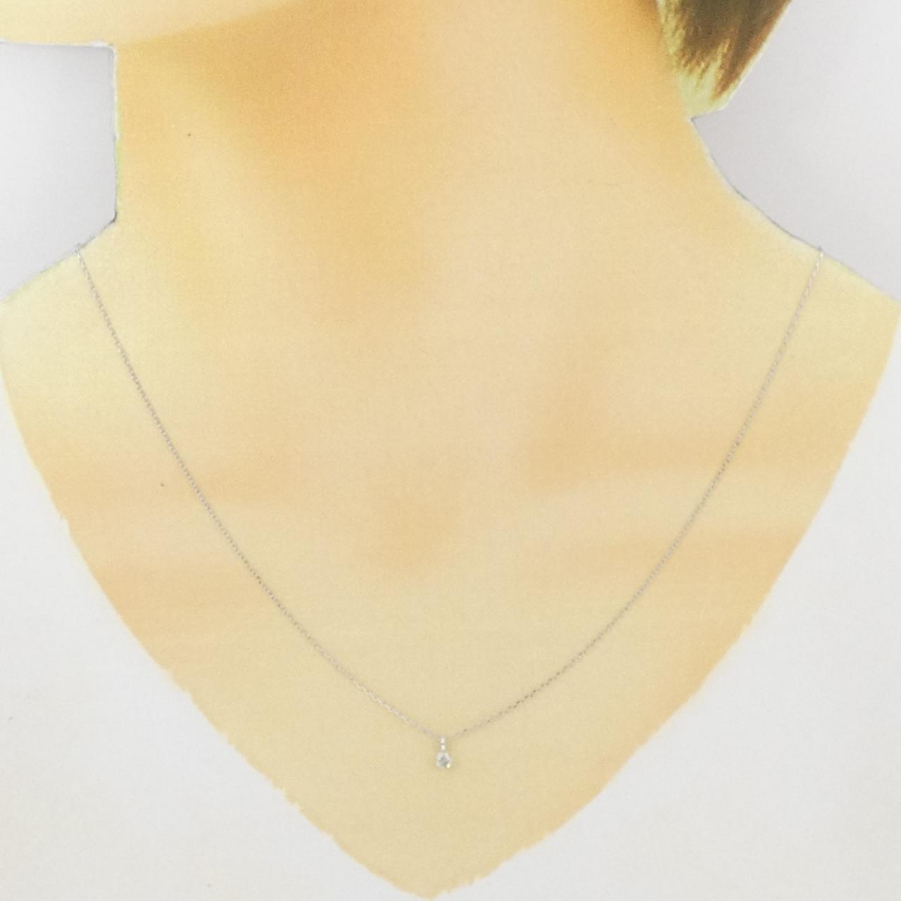 K18WG ソリティア ダイヤモンド ネックレス 0.10CT