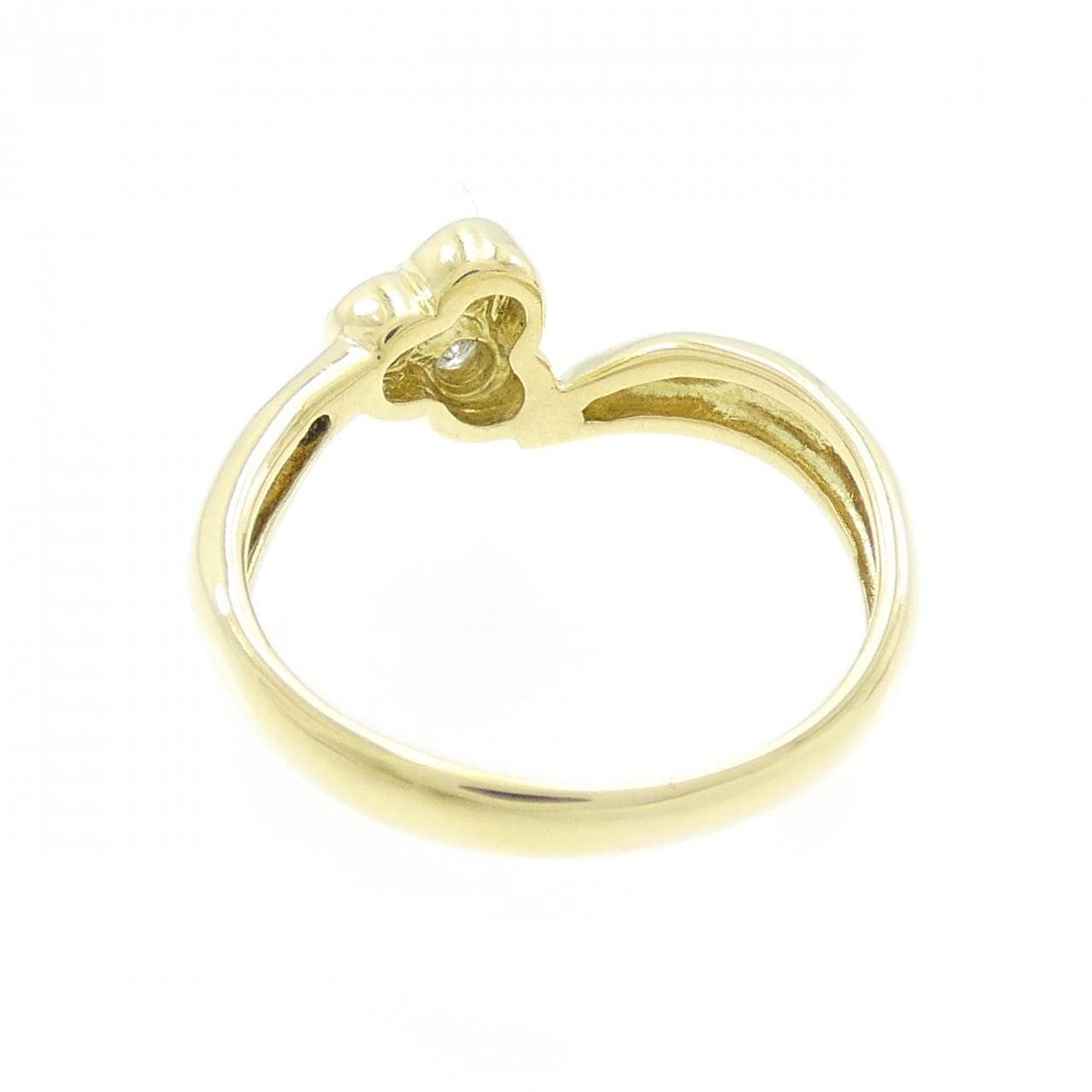 K18YG スリーストーン ダイヤモンド リング 0.08CT