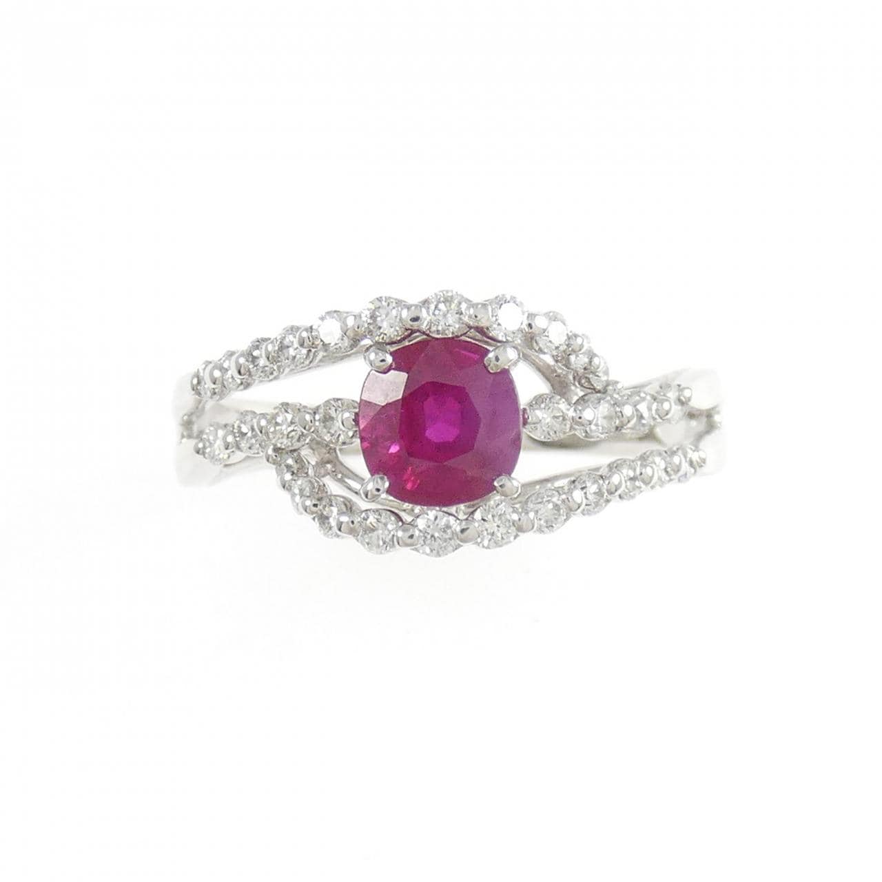 K18WG ルビー リング 1.02CT