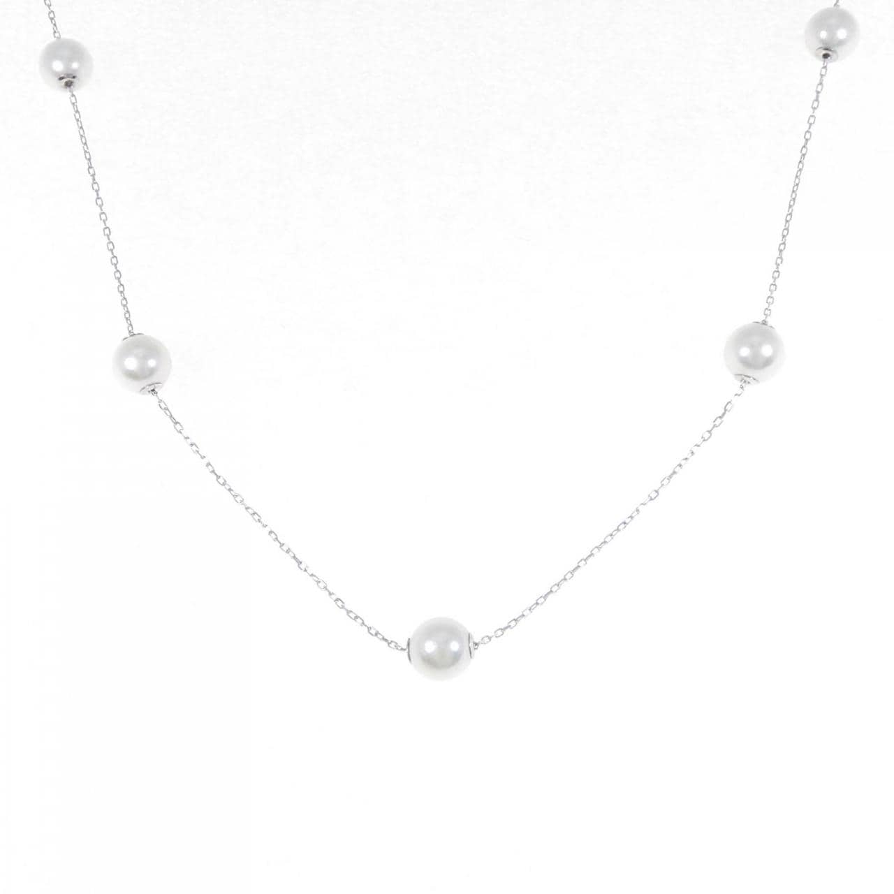 [BRAND NEW] K18WG Akoya pearl necklace 7.5-8.0mm