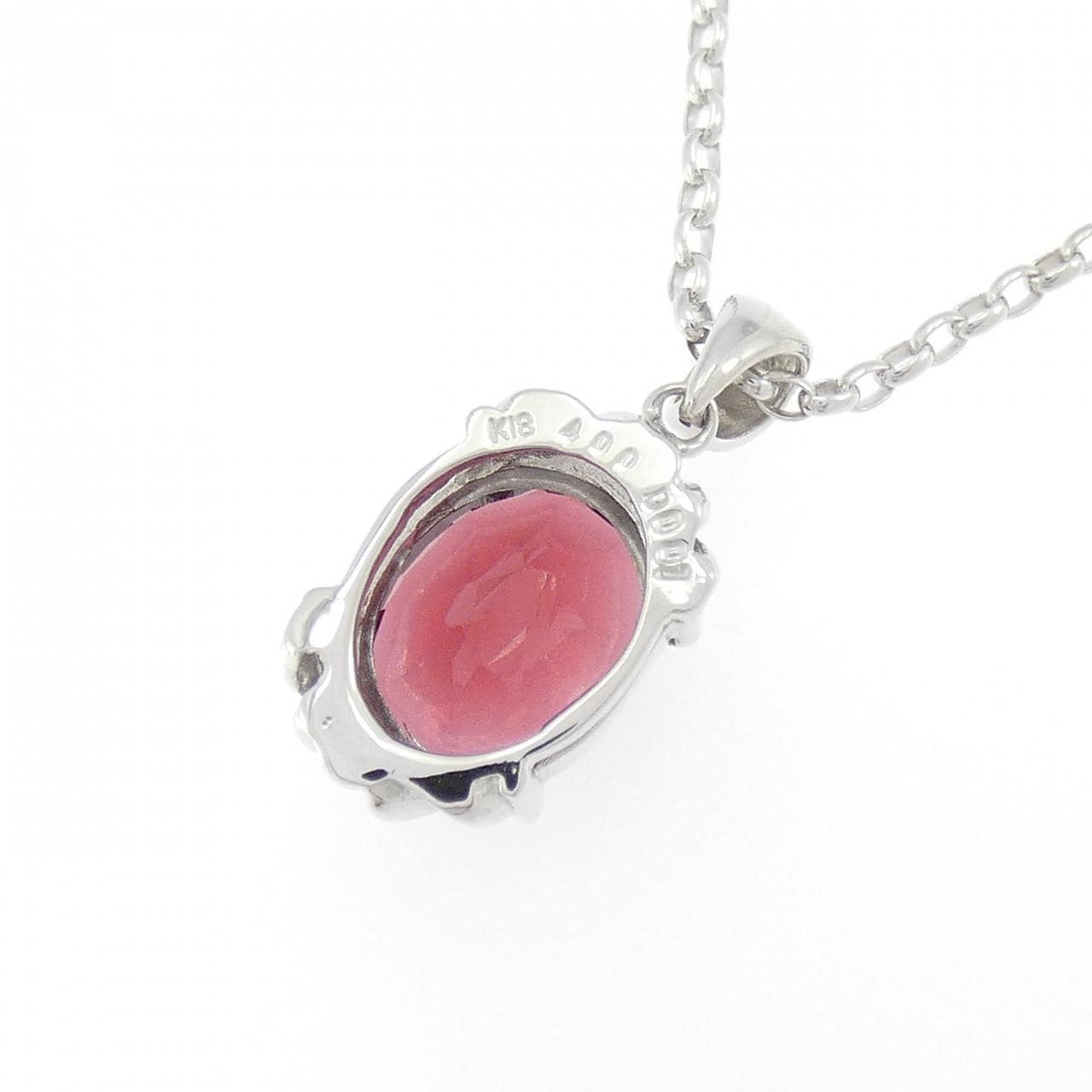 K18WG ガーネット ネックレス 4.00CT