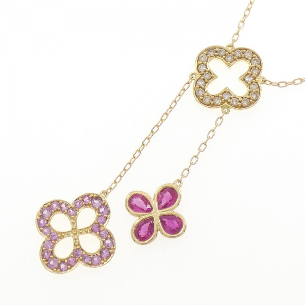 K18YG カラーストーン ネックレス