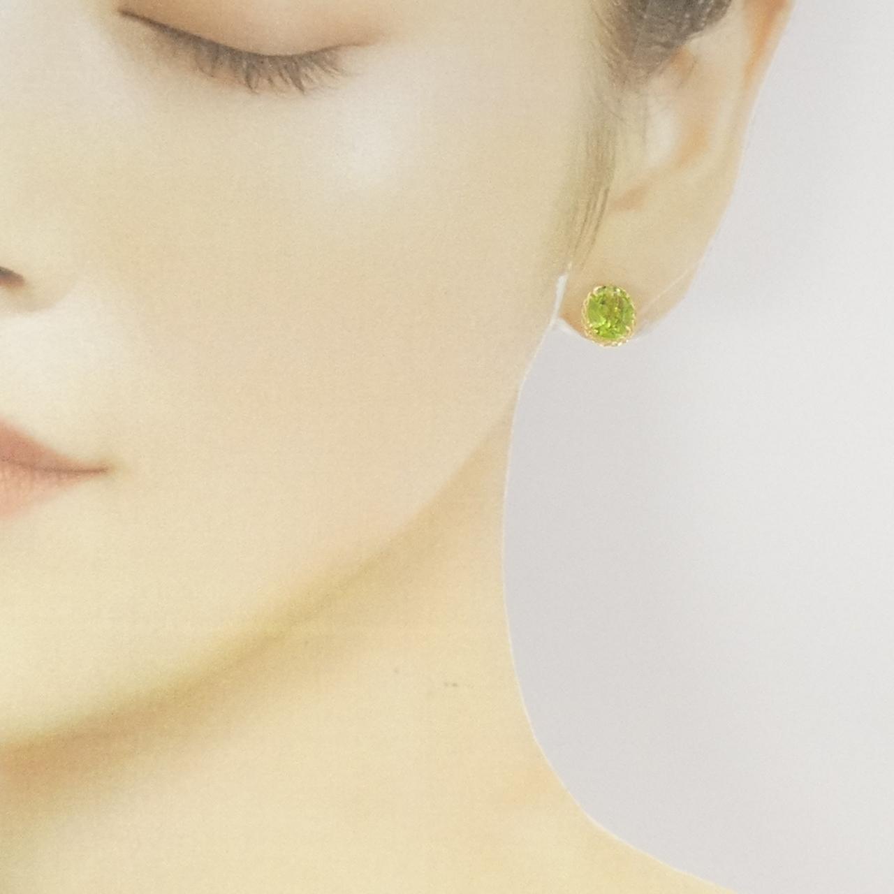 K18YG Peridot earrings