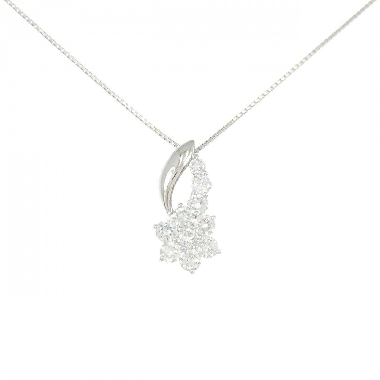 PT900/PT850 フラワー ダイヤモンド ネックレス 1.04CT