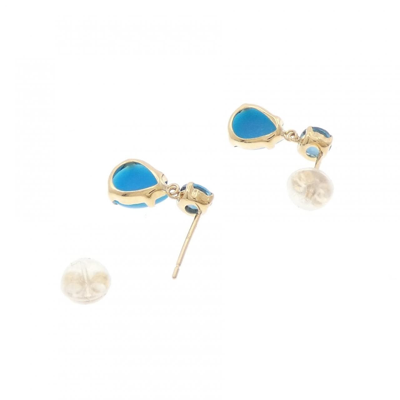 K18YG ターコイズ ピアス 2.00CT