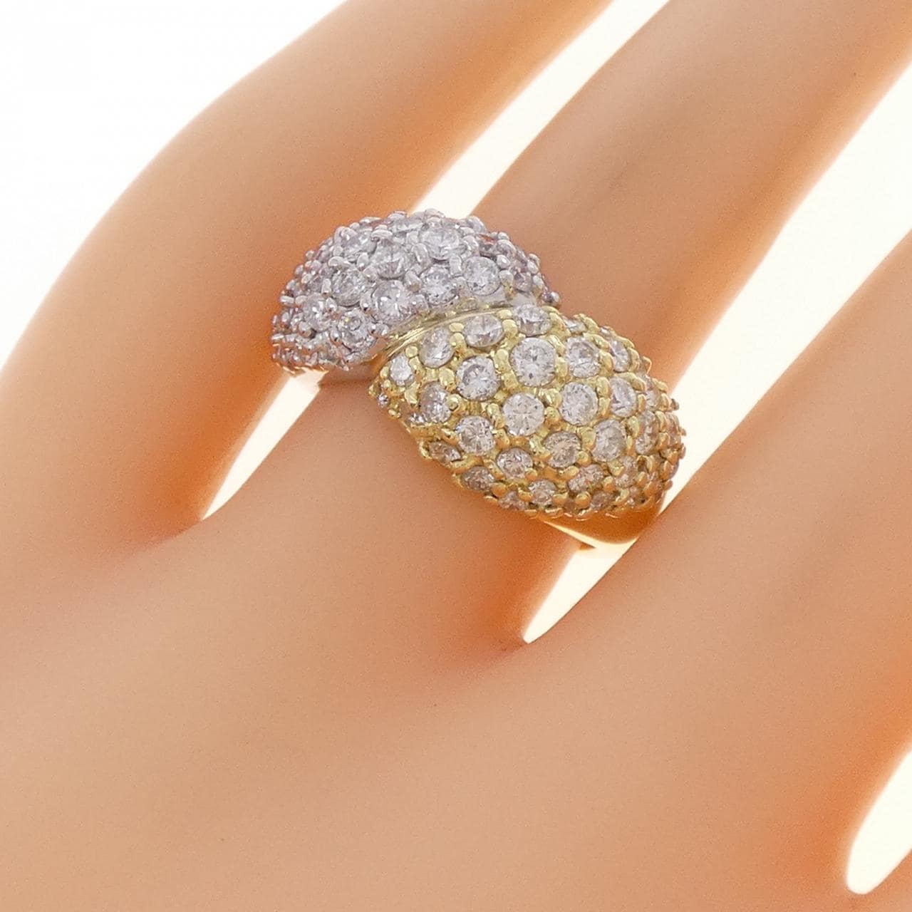 K18YG/PT900 ダイヤモンド リング 2.04CT