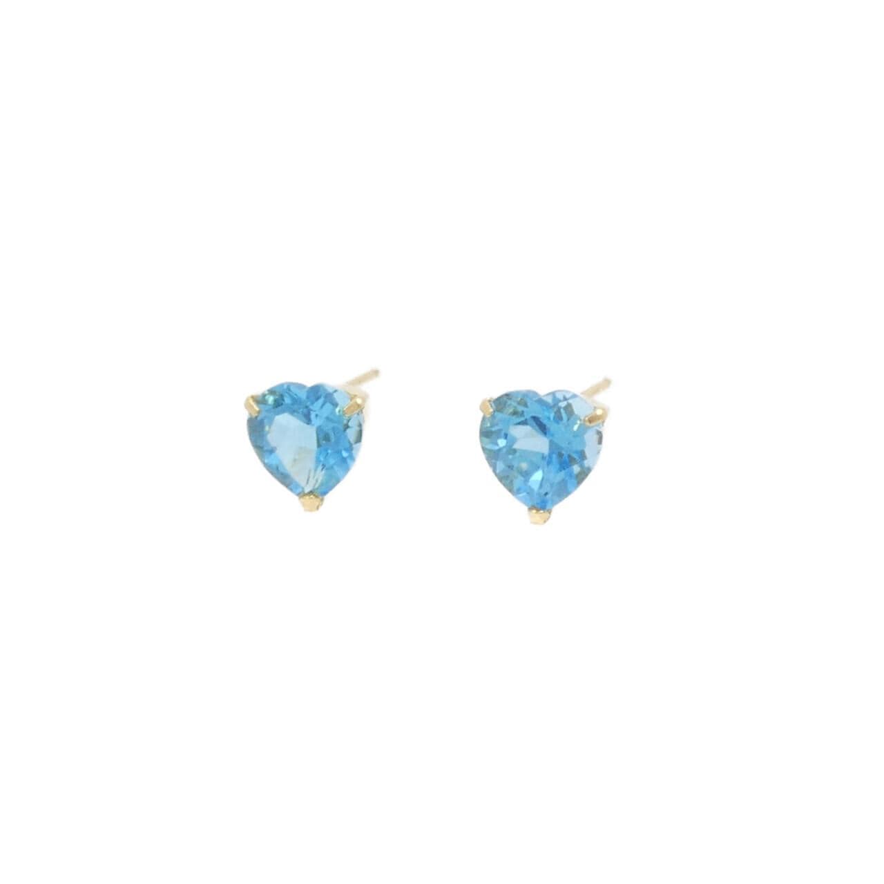 K18YG ハート ブルートパーズ ピアス 2.80CT