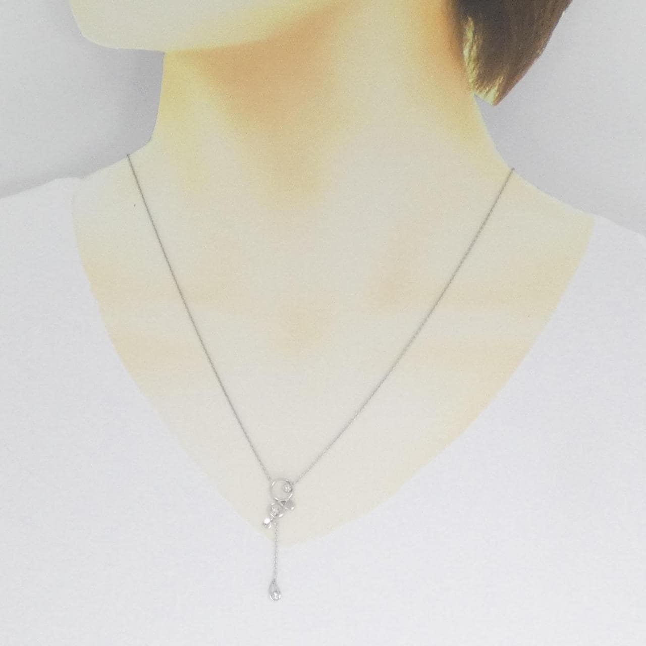 K18WG ダイヤモンド ネックレス 0.06CT