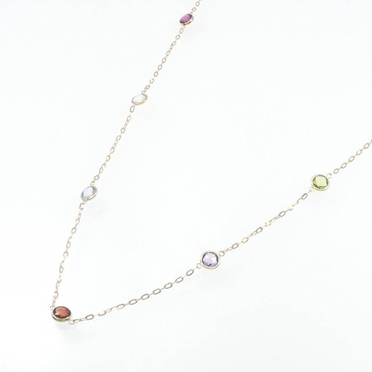 K18YG カラーストーン ネックレス
