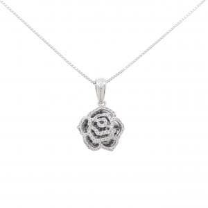 K18WG ローズ ダイヤモンド ネックレス 0.32CT