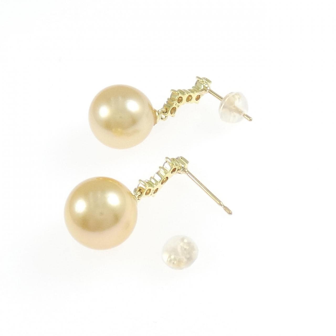 K18YG 白蝶パール ピアス 10.5mm