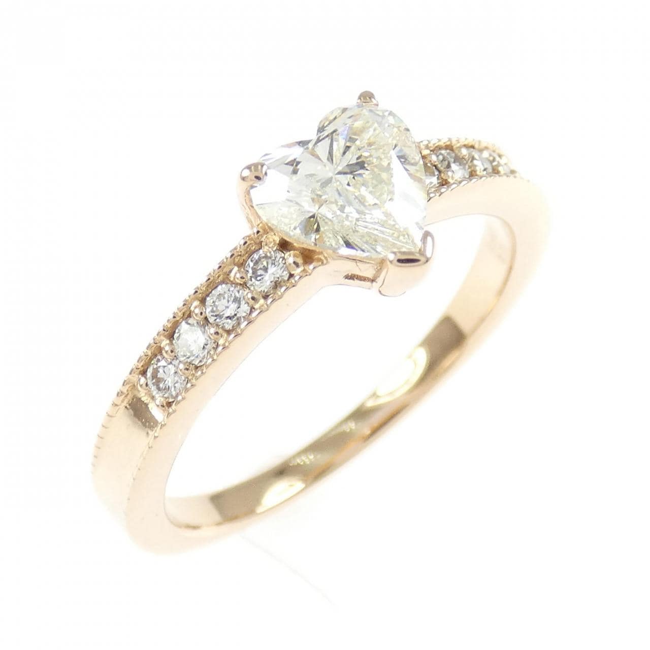 K18PG ハート ダイヤモンド リング 0.665CT