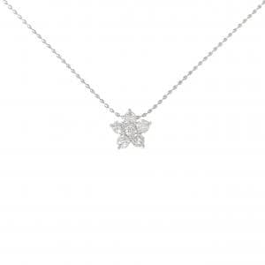 PT900/PT850 フラワー ダイヤモンド ネックレス 0.30CT