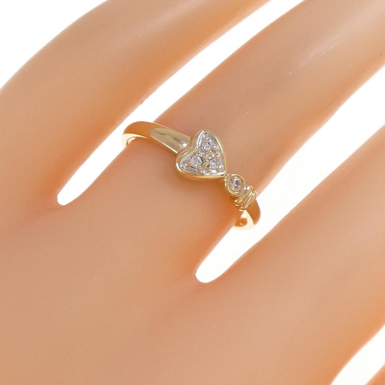 K18YG ハート ダイヤモンド リング 0.05CT