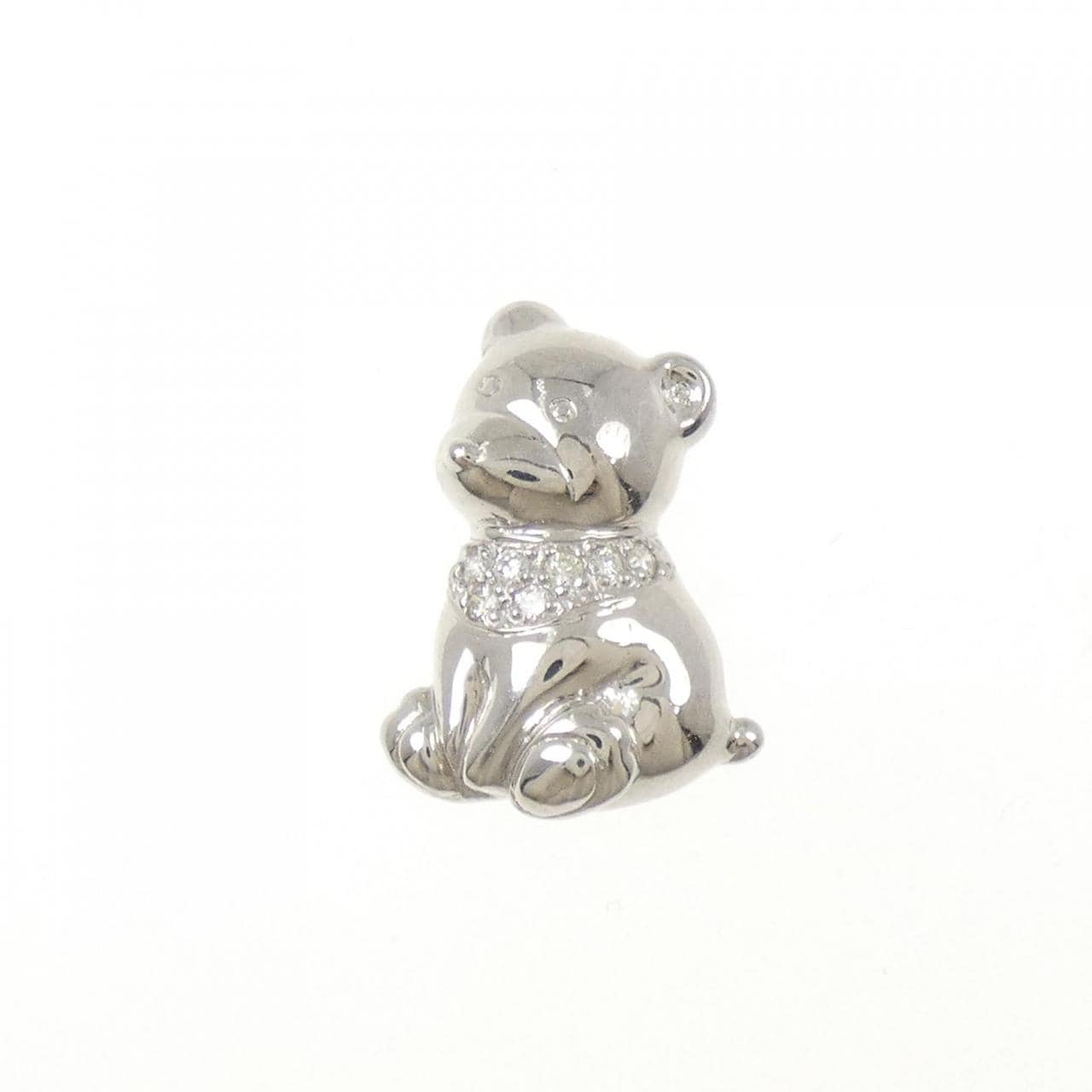 PT900 ベア ダイヤモンド ブローチ 0.07CT