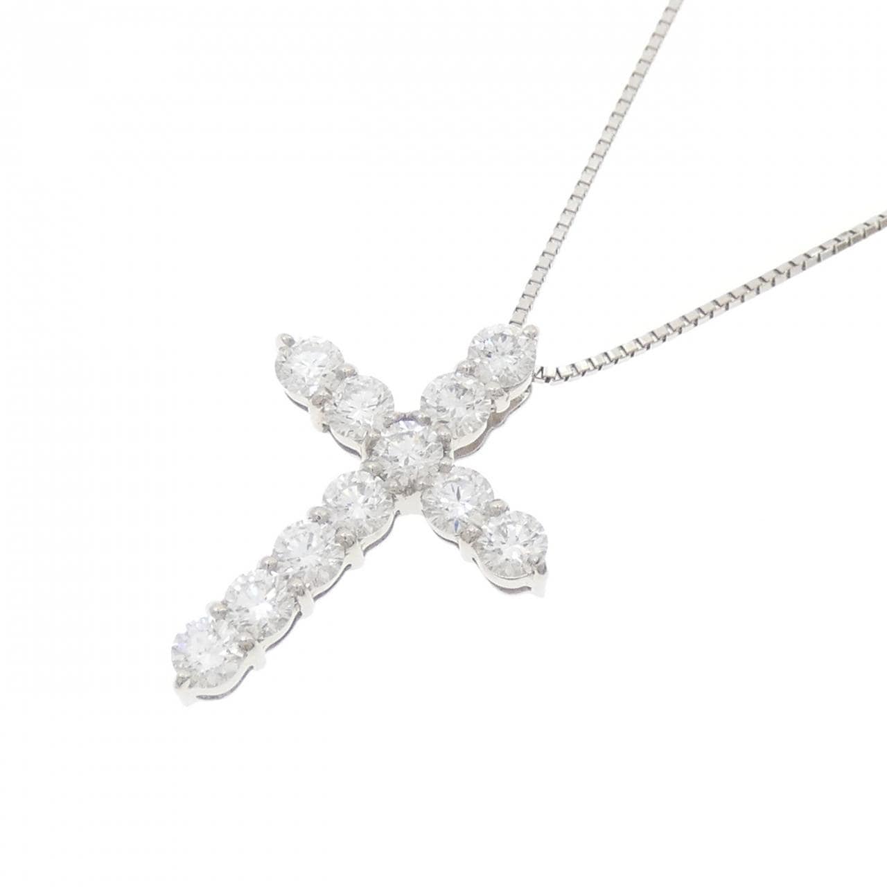 PT900/PT850 クロス ダイヤモンド ネックレス 1.04CT