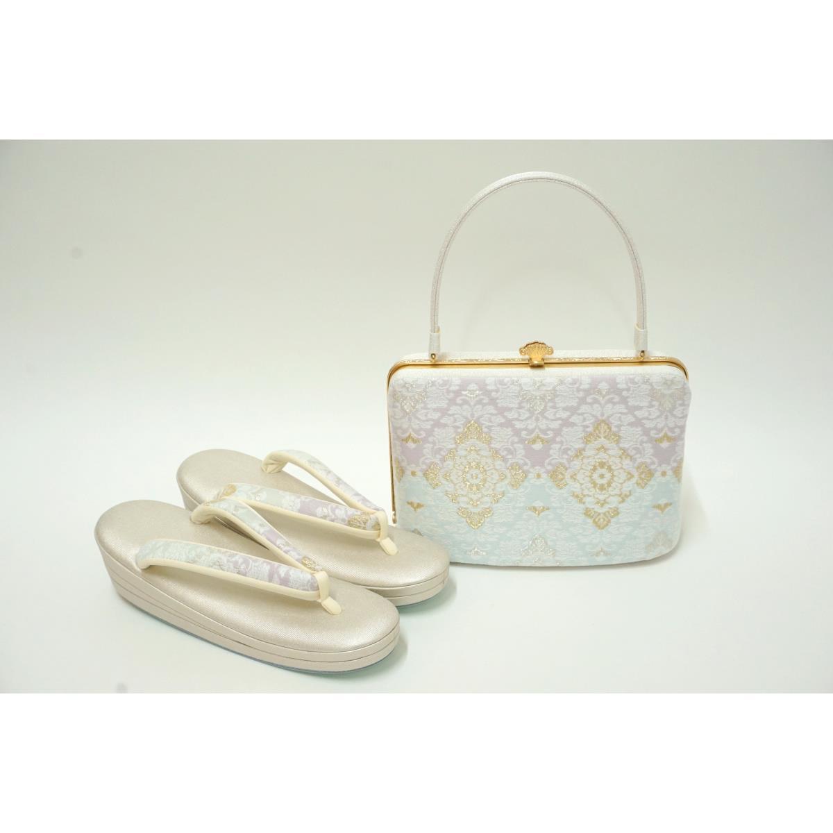 【新品】草履バッグセット　白梅　Ｍサイズ