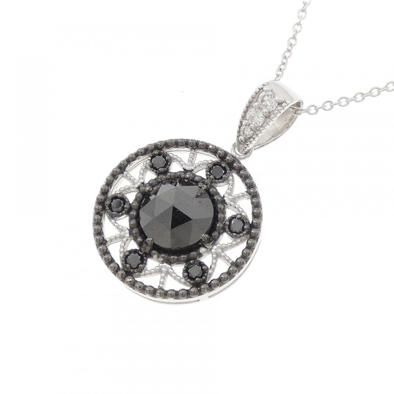 K18WG/K18BG ダイヤモンド ネックレス 1.21CT