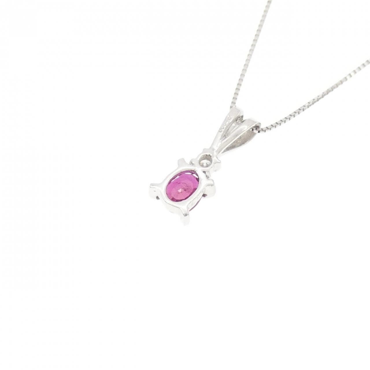 PT900/PT850 ルビー ネックレス 0.47CT