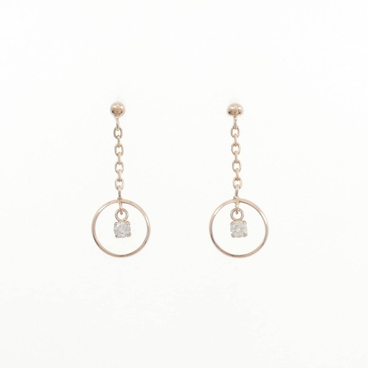 K14PG ダイヤモンド ピアス 0.08CT