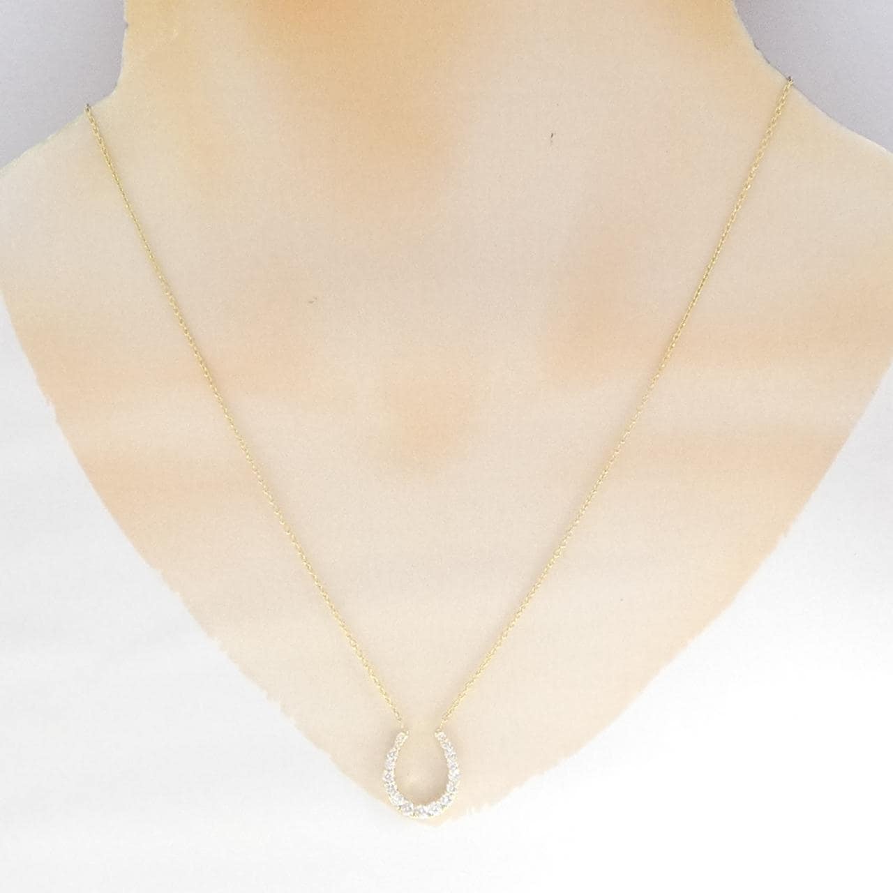 K18YG ホースシュー ダイヤモンド ネックレス 0.50CT