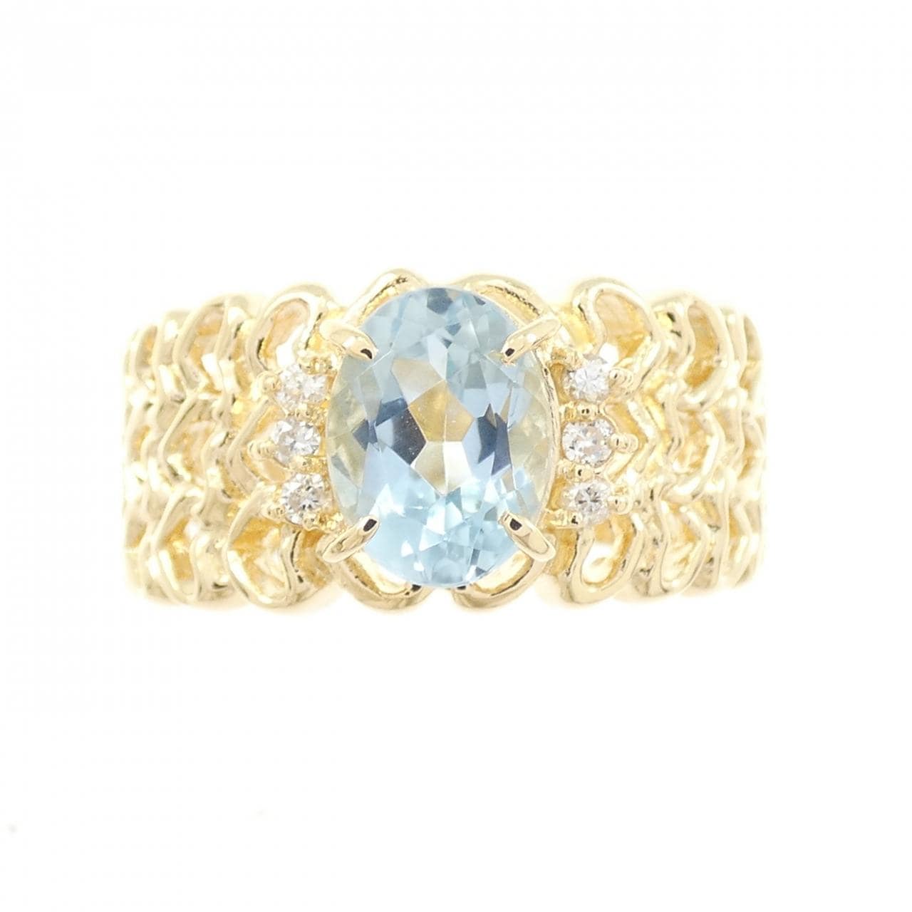 K18YG アクアマリン リング 1.25CT